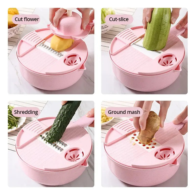 Pink Manual Vegetable Grater – Shred, Chop & Slice with Ease-2