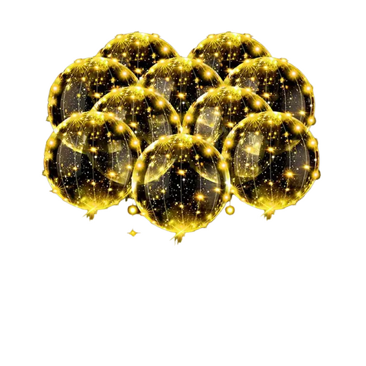 10 Luminous Bobo  Flashing Helium Balloons(Warm Light)