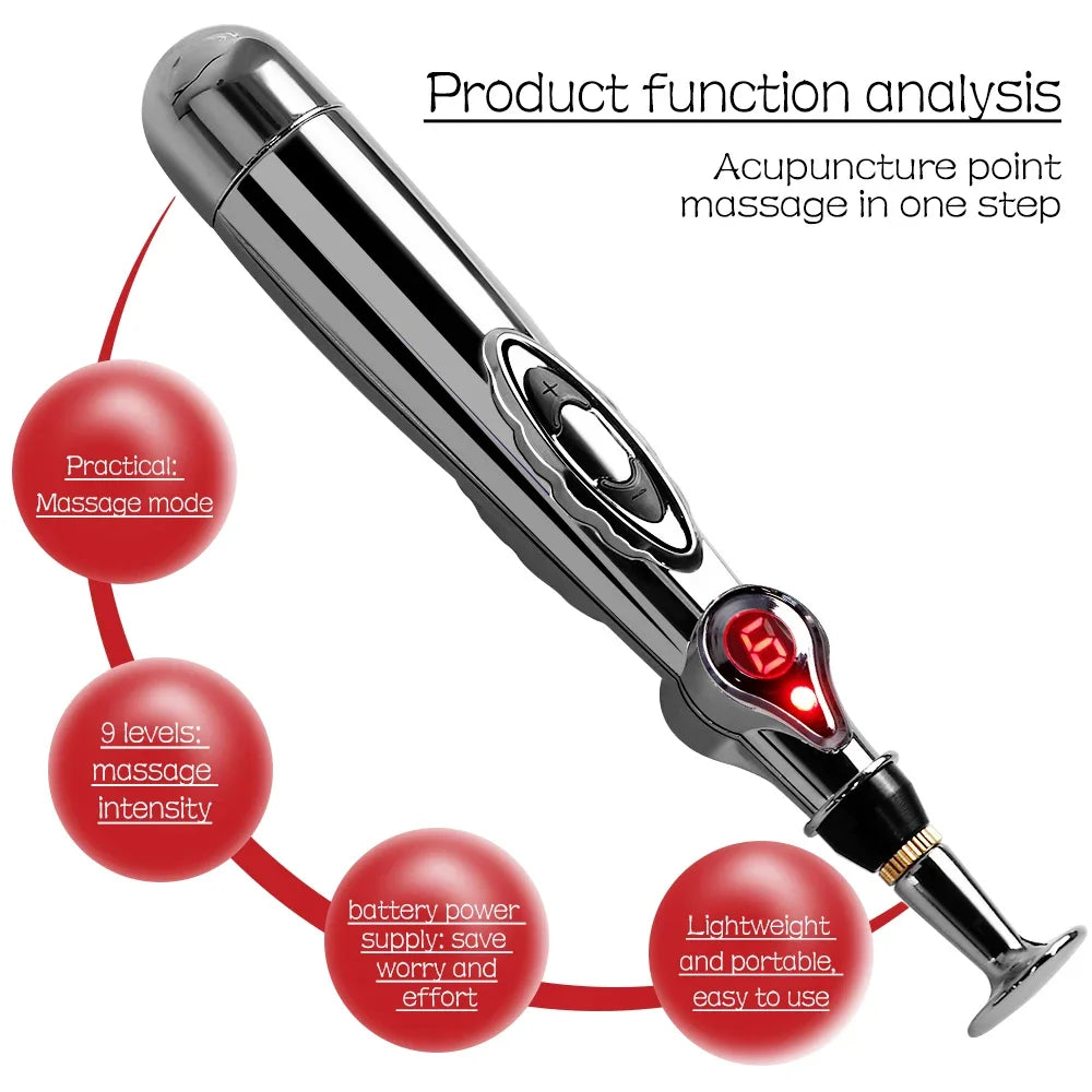 Electrical Pulse Meridian Energy Pen Acupuncture & EMS Silver-3