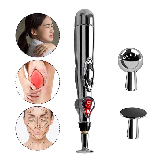 Electrical Pulse Meridian Energy Pen Acupuncture & EMS Silver-0