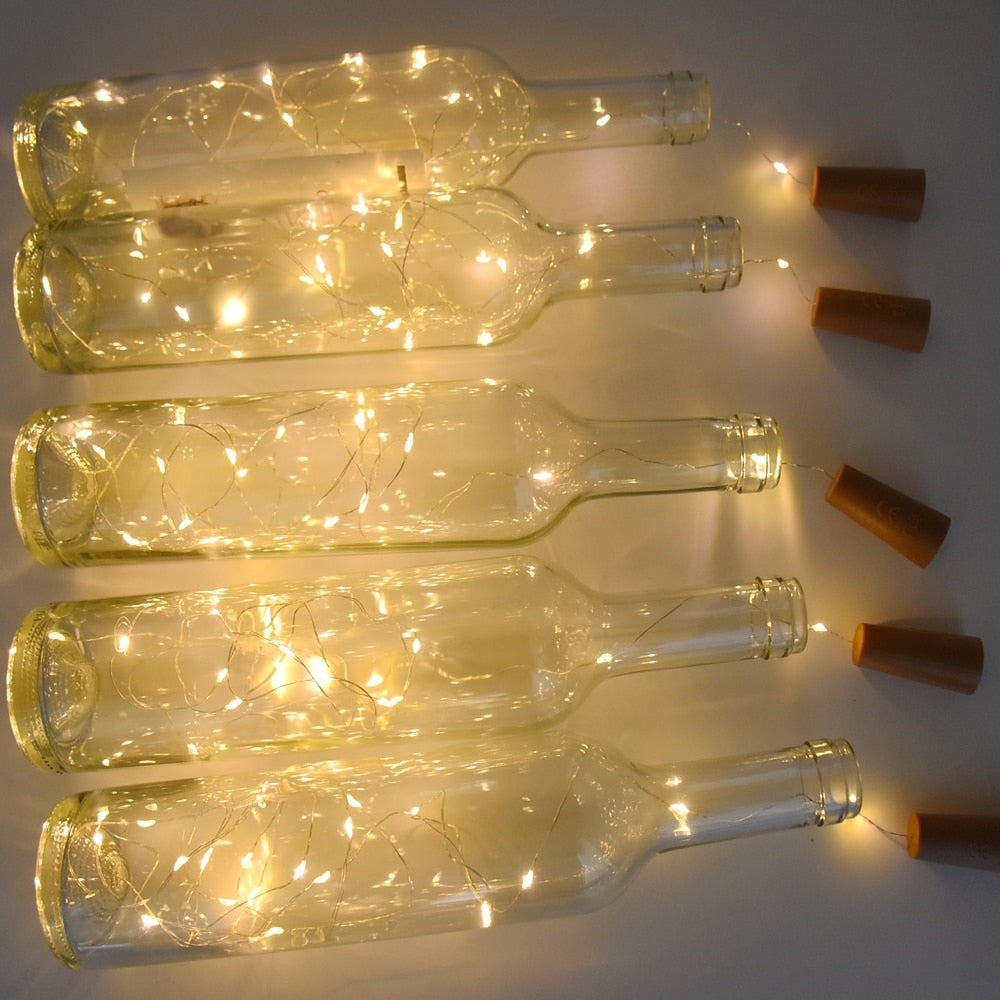NBNEOBA 20 LED Wine Bottle Lights with Cork, 2M Cork Lights Fairy Mini String Lights for Liquor Bottles Crafts Party Wedding Decoration-4