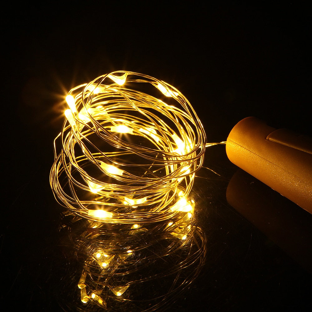NBNEOBA 20 LED Wine Bottle Lights with Cork, 2M Cork Lights Fairy Mini String Lights for Liquor Bottles Crafts Party Wedding Decoration-2