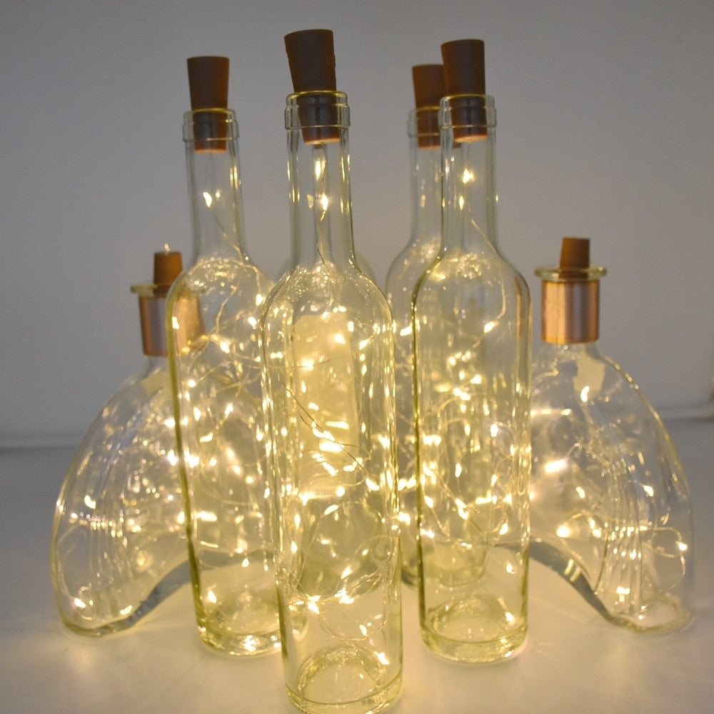 NBNEOBA 20 LED Wine Bottle Lights with Cork, 2M Cork Lights Fairy Mini String Lights for Liquor Bottles Crafts Party Wedding Decoration-1