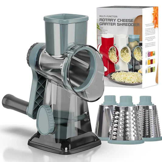 3-in-1 Versatile Manual Vegetable Slicer & Nut Grinder (Blue)