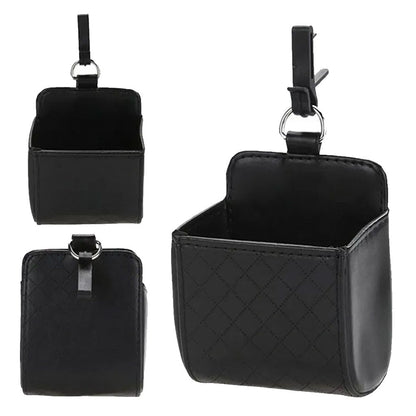 Car Organizer Bag Air Outlet Dashboard Hanging Leather Car Mobile Phone Holder-2