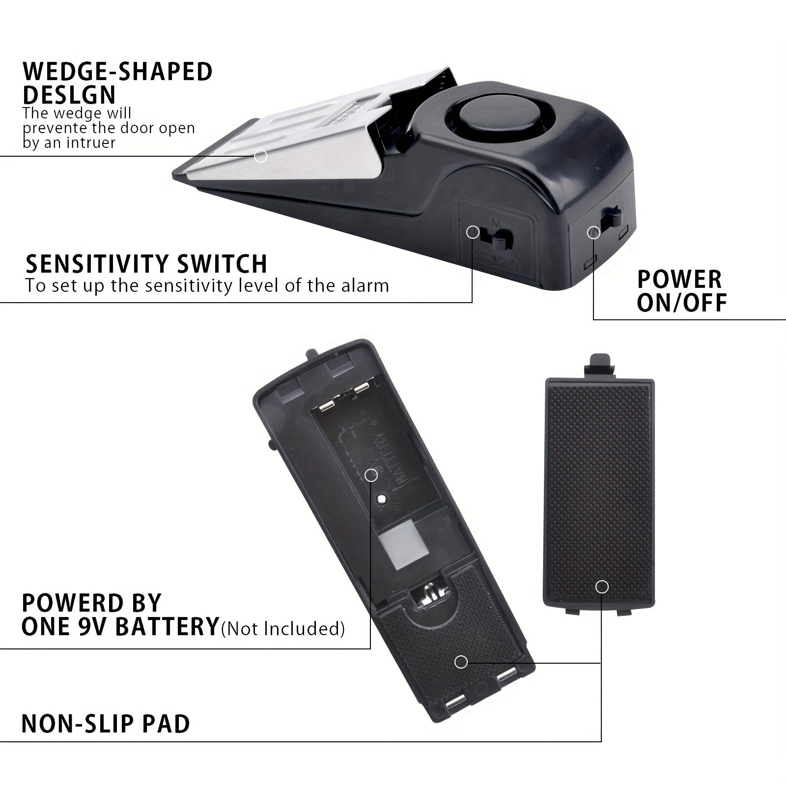 Door Stop Alarm Anti-Theft Security (2pcs)-3