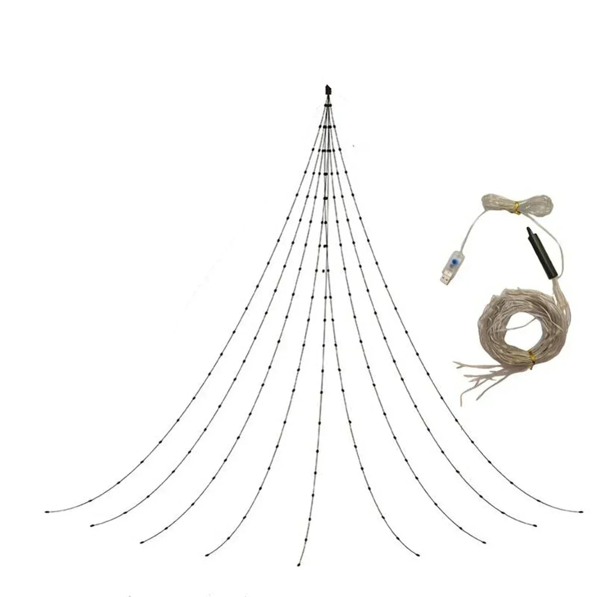 Waterfall Tree Fairy Light USB 8 Modes Curtain Light-0