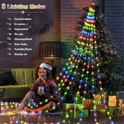 Waterfall Tree Fairy Light USB 8 Modes Curtain Light-2