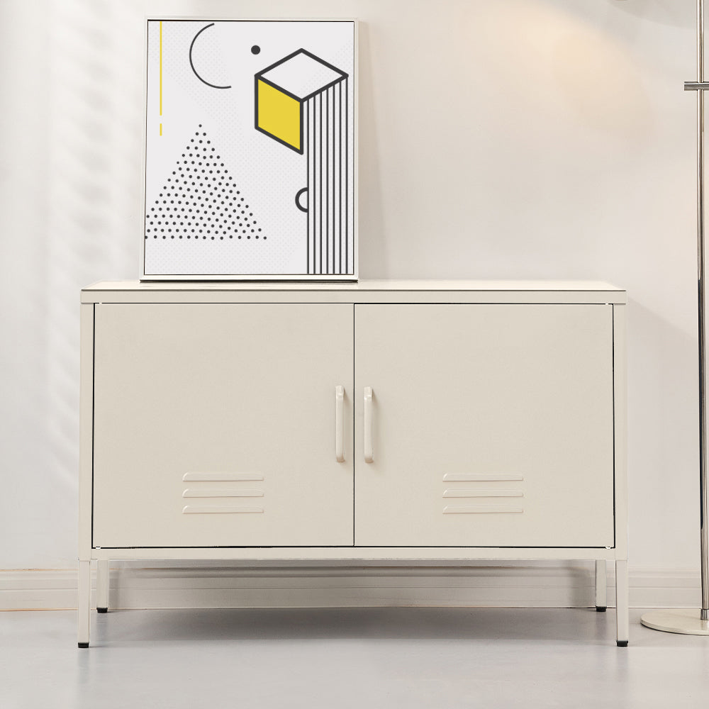 NNEDSZ Artiss Buffet Sideboard Metal Cabinet - BASE White