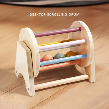 Montessori Wooden Spinning Infant Drum-1